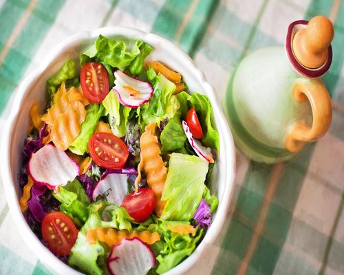 healthy colorful vegetable salad bowl